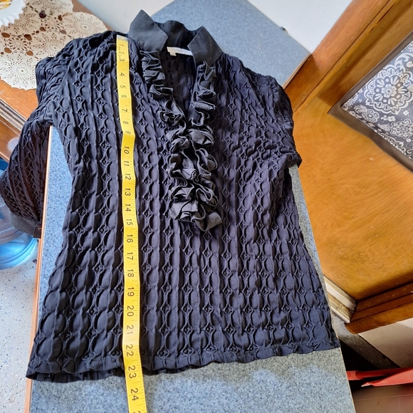 Naracamicie Black Stretch Eyelet Blouse, SIze Large12/14 - Picture 8 of 13